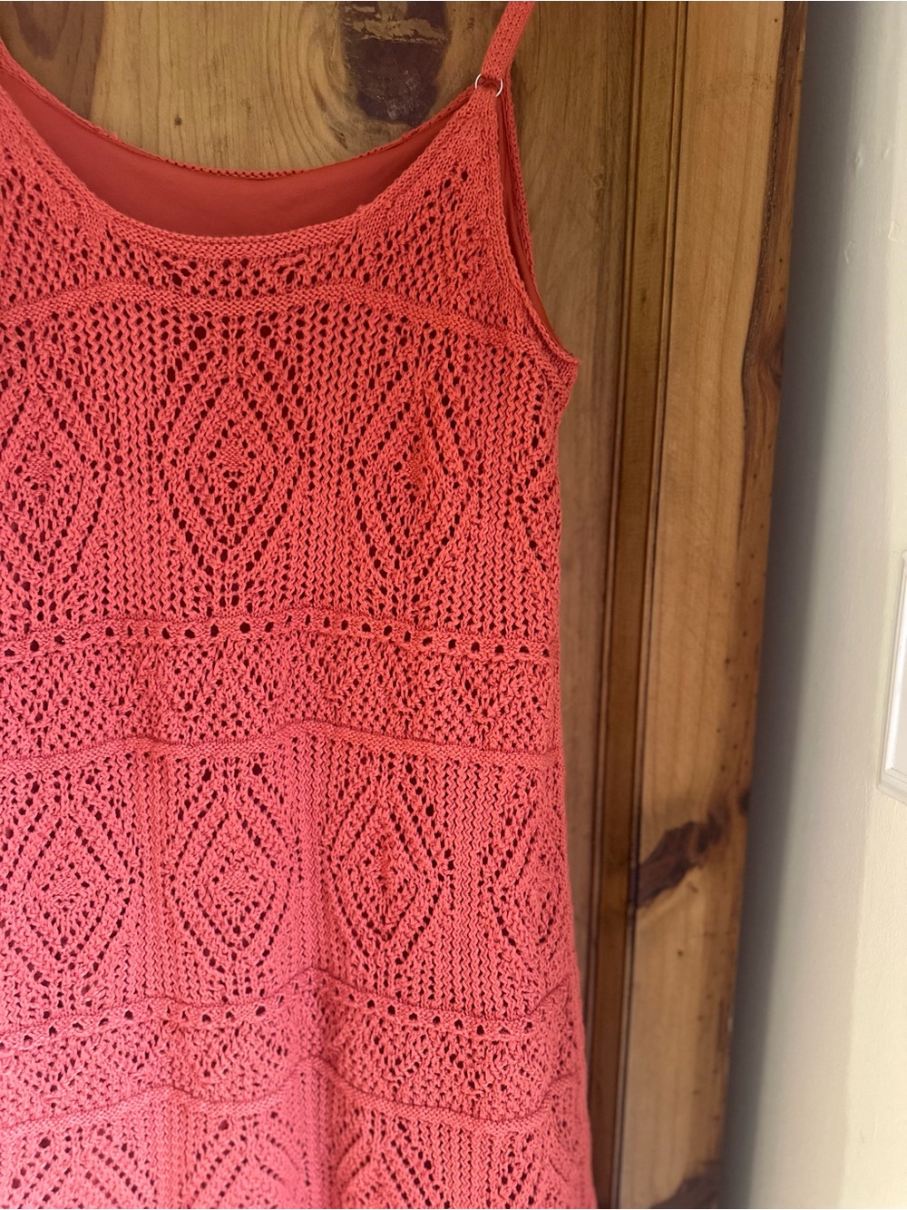 Women’s Crochet Coral Dress Medium - Picture 6 of 7